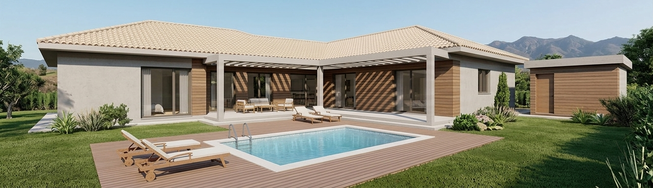 Render de diseño de Villa Monte, a partir de los planos del proyecto